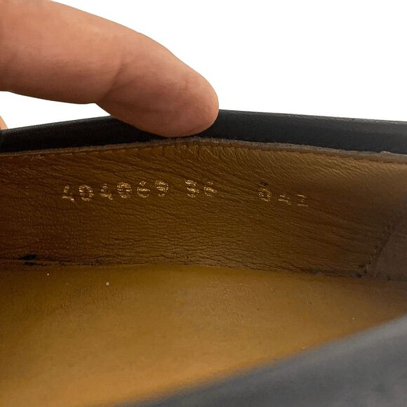 Gucci Jordaan Horsebit Loafers EU 36 US 6 Black Leather Flat Slip On Shoes - Picture 9 of 11